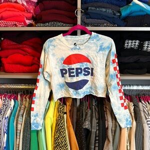 Pepsi Tie-Dye Cropped Sweatshirt size S